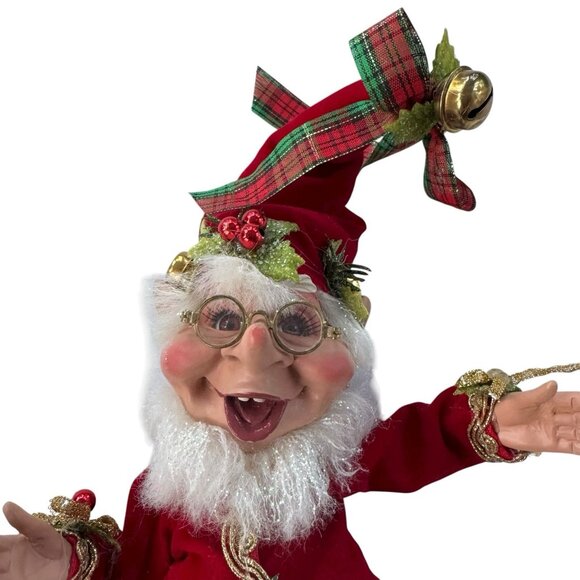 Mark Roberts Hollyberry Elf Stocking Holder 13.5” Christmas Elf #51–42174 Boxed - Picture 2 of 14